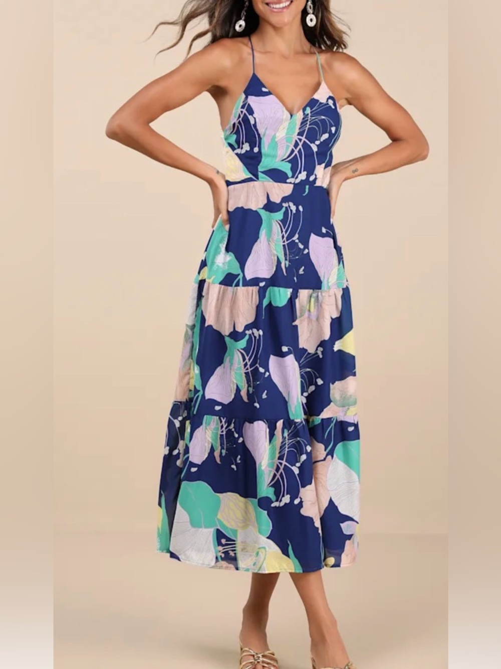 Navy floral maxi
